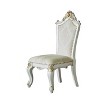 Set of 2 28" Picardy Fabric Dining Chairs Butterscotch PU/Antique Pearl: Queen Anne Style, Tufted - Acme Furniture - 2 of 4