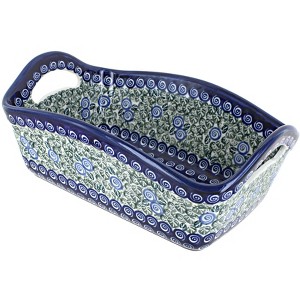 Blue Rose Polish Pottery 2003 Zaklady Basket with Handles - 1 of 2