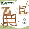 Outdoor Rocking Chair, Acacia Wood Patio Porch Rocker for Garden, Deck or Yard - 3 of 4
