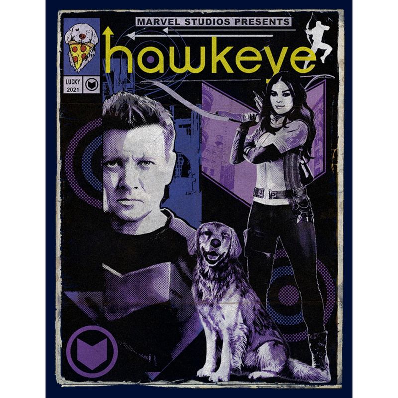 Boy's Marvel Hawkeye Bishop and Lucky the Pizza Dog Comic Cover T-Shirt, 2 of 5