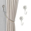 Unique Bargains Curtain Holdbacks Peony Hangers Iron 3.94"x1.97" 1Pair - 2 of 4