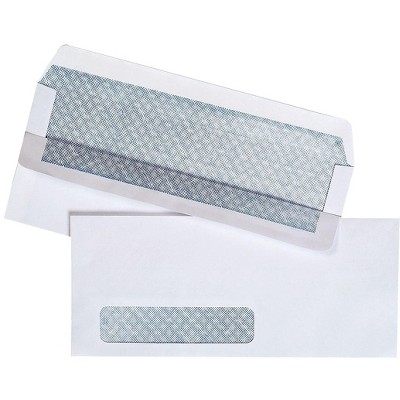 MyOfficeInnovations Self Seal Security Tinted Bus.Envelope 4 1/8" x 9 1/2" White 500/BX 511290