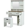 GlasFlength Stylish Multifunctional Vanity Tables with Ample Storage for Bedroom or Cloakroom Decor, Modern Design Style, White,31.5”*15.7”*53.1" - 4 of 4