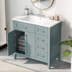 NicBex Bathroom Vanity without Sink/with Sink,Bathroom Sink Vanity with Drawers,36 inch Bathroom Sink Cabinet for Bathroom,White/Gray/Black/Blue/Green - 1 of 4