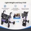JUJABU Lightweight Foldable Rollator Walker with Seat, 8" All-Terrain Rubber Wheels, Backrest, Handles, Aluminum Frame for Seniors & Adults - 3 of 4