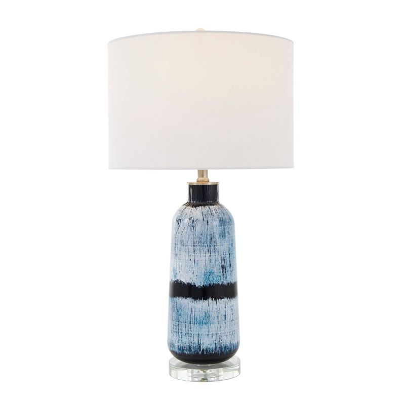 27&#34;x14&#34; Glass Abstract Brushed Accent Lamp with Glass Base Blue - Olivia &#38; May, 1 of 15