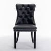 2pcs Dining Chair High-end Tufted ,37.5" H Solid Wood Contemporary PU And Velvet Upholstered Dining Chair With Wood Legs Nailhead Trim For Dining Room - 3 of 4