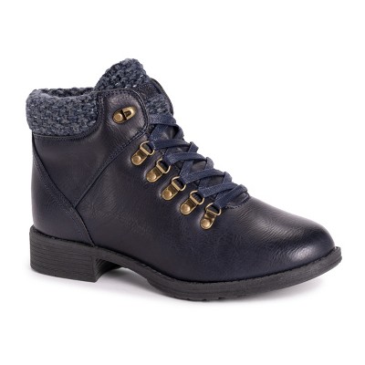 Lukees By Muk Luks Women's Hiker Denali Boots-navy 6 : Target