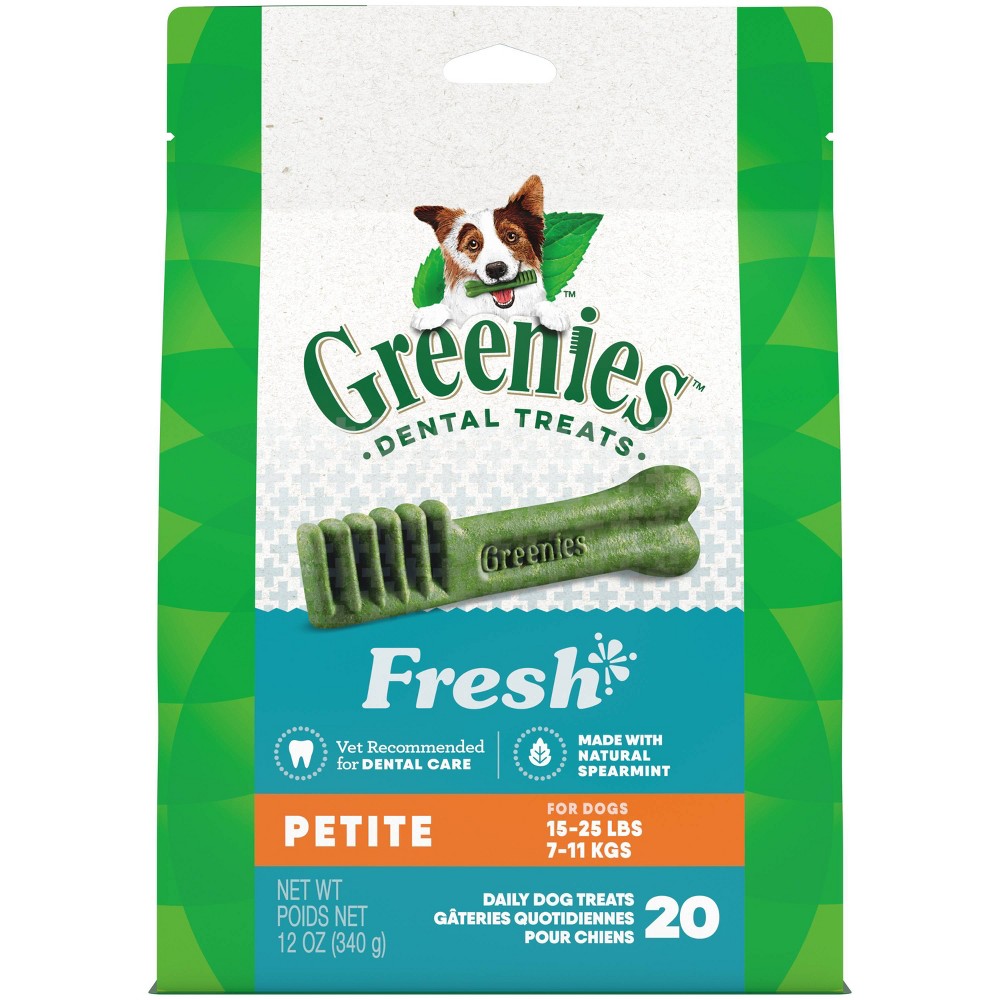 Photos - Dog Food Greenies Petite Adult Fresh Peppermint Flavor Dental Hard Chewy Dog Treats 