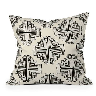 16"x16" Schatzi Nora Farmhouse Square Throw Pillow Black/Cream - Deny Designs