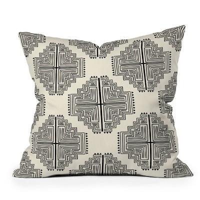 16"x16" Schatzi Nora Farmhouse Square Throw Pillow Black/Cream - Deny Designs