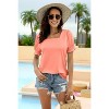 Summer Tops for Women Square Neck T Shirts Casual Tees Ruffle Trim Short Sleeve Blouses 2025 Fashion - 2 of 4