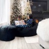Ultimate Sack 6000 6 Foot Pre Filled Fur Covered Bean Bag Chair with Durable Zipper, Double Stitching, and Washable and Removable Cover, Charcoal - 3 of 4