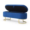 NicBex 50 Inch Oval Storage Ottoman Bench with Golden Metal Legs for Bedroom,Living Room,Entryway,Window - 3 of 3