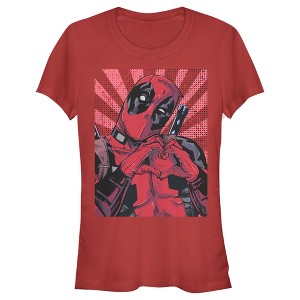Juniors Womens Marvel Deadpool Heart You T-Shirt - 1 of 4
