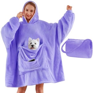 Inhand Wearable Blanket Hoodie for Adult Flannel Oversized Hoodie Sweatshirt Blanket with Pockets Birthday Gifts for Women - 1 of 4