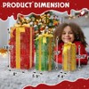 Angel Sar Set of 3 Lighted Christmas Gift Boxes with 90 LED Warm White Lights, Nestable Holiday Decor with Stakes for Porch, Yard, Tree - 3 of 4