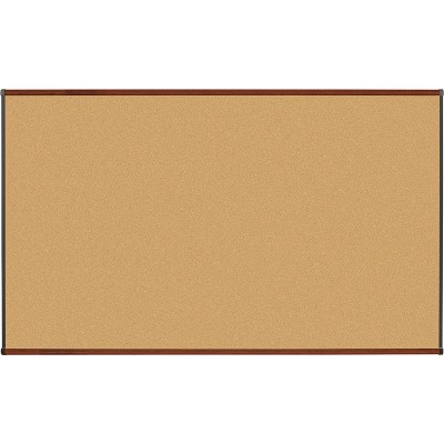 Lorell Natural Cork Board 6'x4' Mahogany Finish 60643