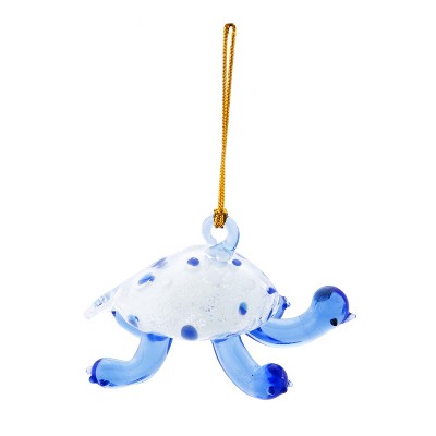 Beachcombers Glass Glowing Turtle Ornament