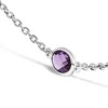 Haus of Brilliance Silver Checkerboard Cut Purple Amethyst Bezel Station Necklace - 22" Inches - 3 of 4