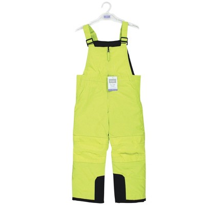 Hudson Baby Unisex Snow Bib Overalls, Solid Lime, 4 Toddler Target