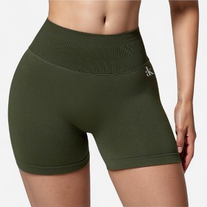 Anna-Kaci Active Women's High Waist Seamless Biker Shorts with Ribbed Waistband and Body-Hugging Fit - 1 of 4