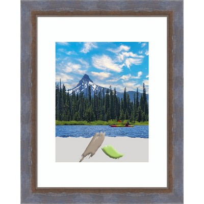 Two Tone Blue Copper Pine Wood Wall Picture Frame