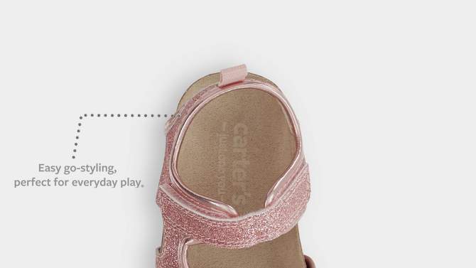 Carter's Just One You® Toddler Girls' First Walker Cork Sandals - Pink, 2 of 6, play video
