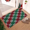 Christmas Area Rugs Living Room Washable Non-Slip Backing, Boho Christmas Snowflakes Checkered Low Pile Soft Durable Floor Mat Bedroom Dining Room - 4 of 4
