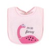 Hudson Baby Infant Girl Cotton Terry Drooler Bibs with Fiber Filling, Girl Dino, One Size - 3 of 4