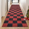 Christmas Checkerboard Area Rugs for Living Room Bedroom Xmas Festival Decorations Rugs Soft Foldable Accent Rug - 2 of 4