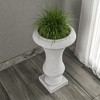 LeisureMod Urn Planter Pot in Fiberstone with Drainage Holes for Indoor and Outdoor Daisy Collection - 3 of 4