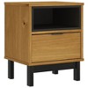 vidaXL Bedside Cabinet FLAM 15.7 in.x13.8 in.x19.7 in. Solid Wood Pine - 2 of 4