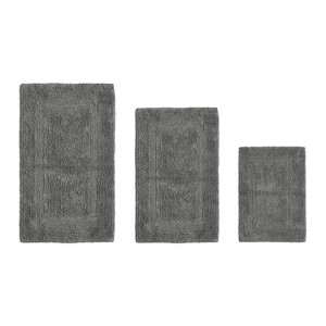 Lux Premium 100% Cotton  Ultra-Soft Tufted Solid Reversible 3 Piece Bath Rug Set, Water-Absorbent, Durable, Machine Washable Bathroom Rug - 1 of 4