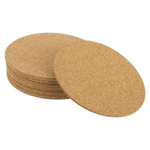 Unique Bargains Cork Durable Heat Resistant Round Coasters for Tableware - 1 of 4