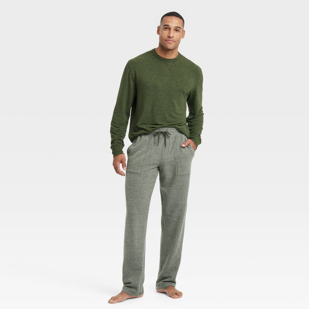 Men's Solid Elevated Long Sleeve Pajama Set - Goodfellow & Co™ Olive Green S