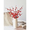 Attop 8pcs Artificial Flowers Red Plum Blossom 21.7'' Fake Winter Sweet Long Stem Plastic Flowers Home Decor - 3 of 4