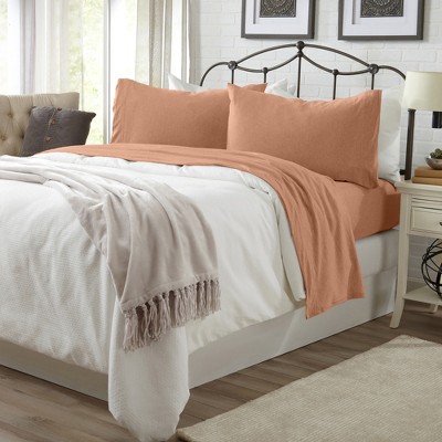 Terracotta Twin XL Jersey Knit Cotton Blend Sheet Set