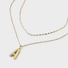 14K Gold Dipped Cubic Zirconia Duo A Initial Multi-Strand Necklace - A New Day™ Gold - 4 of 4