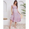 Womens Square Neck Smocked Maternity Dress Flutter Sleeve Summer Maxi Sundress - 2 of 4