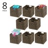 mDesign Woven Hyacinth Kitchen Storage Organizer Basket Bin, 4 Pack, White Wash - 2 of 4