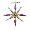 Santa Land 3.0 Inch Diamond Brite Burst Set / 3 Beaded Ornament Star Retro Tree Ornaments - 4 of 4