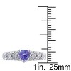 EVERLY JEWELRY | Sterling Silver 3/8 CT TGW Tanzanite and Diamond Accent Vintage Heart Ring - 4 of 4