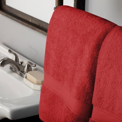Oversized Red Egyptian Cotton Washcloth Set