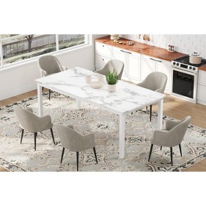 Coucheta 71/79" Industrial Dining Table for 6-8 - Rustic Wood & Metal Frame, Multi-Use, Scratch-Resistant - 1 of 4