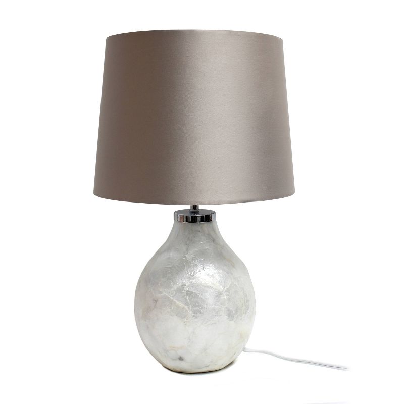 1-Light Table Lamp with Fabric Shade White - Simple Designs, 5 of 6