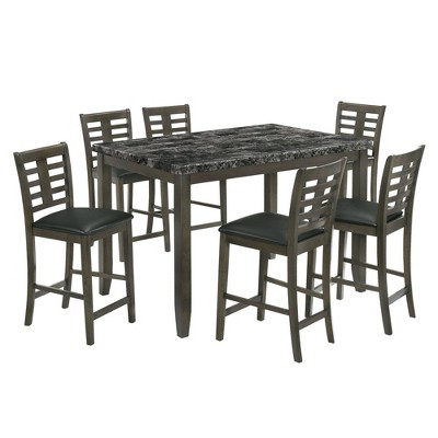 7pc Nixon Counter Height Dining Set Gray - Picket House Furnishings