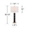 Possini Euro Design Possini Euro Rainier 30 1/2"H Black Faux Leather Column Lamp Set of 2 - 4 of 4