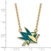 Black Bow Jewelry 14k Yellow Gold Plated Sterling Silver San Jose Sharks NHL Necklace 18 Inch - 2 of 4