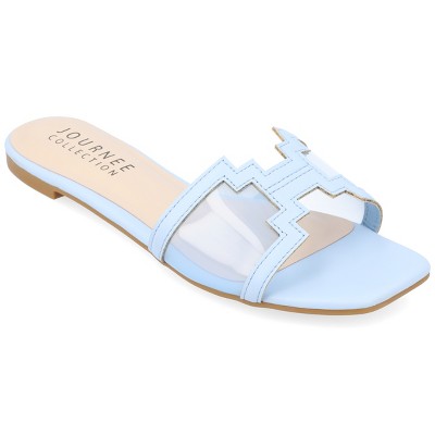 Journee Collection Womens Jamarie Slip On Slide Flat Sandals